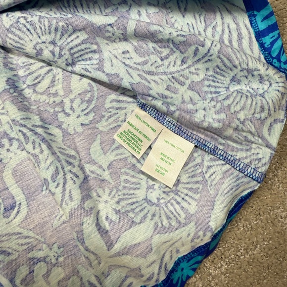 Lily Pulitzer Martinique Blue Jungle Oasis Jody Shirt Dress Pima Cotton Size XL - Picture 6 of 7